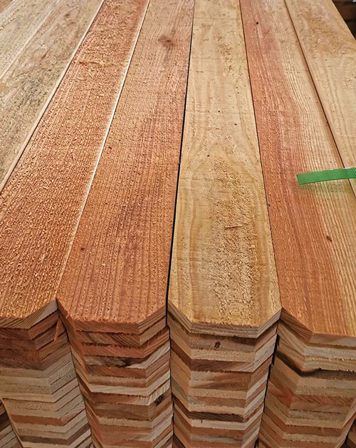 Bunk of cedar wood fence pickets in Denver, Colorado.